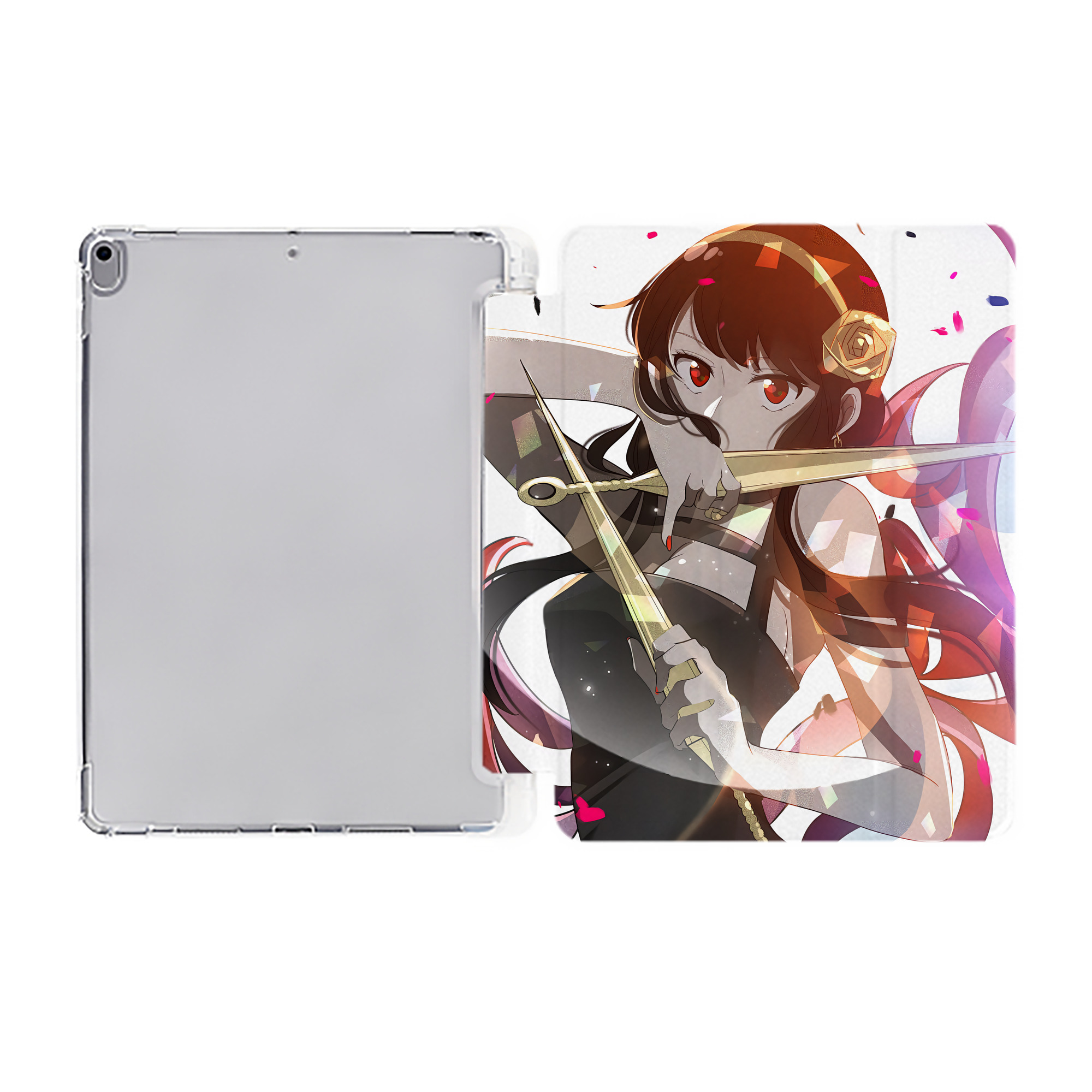 （画像用） SPY×FAMILY间谍家家酒 IPad ケース ペン収納付き 三つ折りスタンド PUレザー×シリコン 対応機種9.5/10.5/10.9インチ